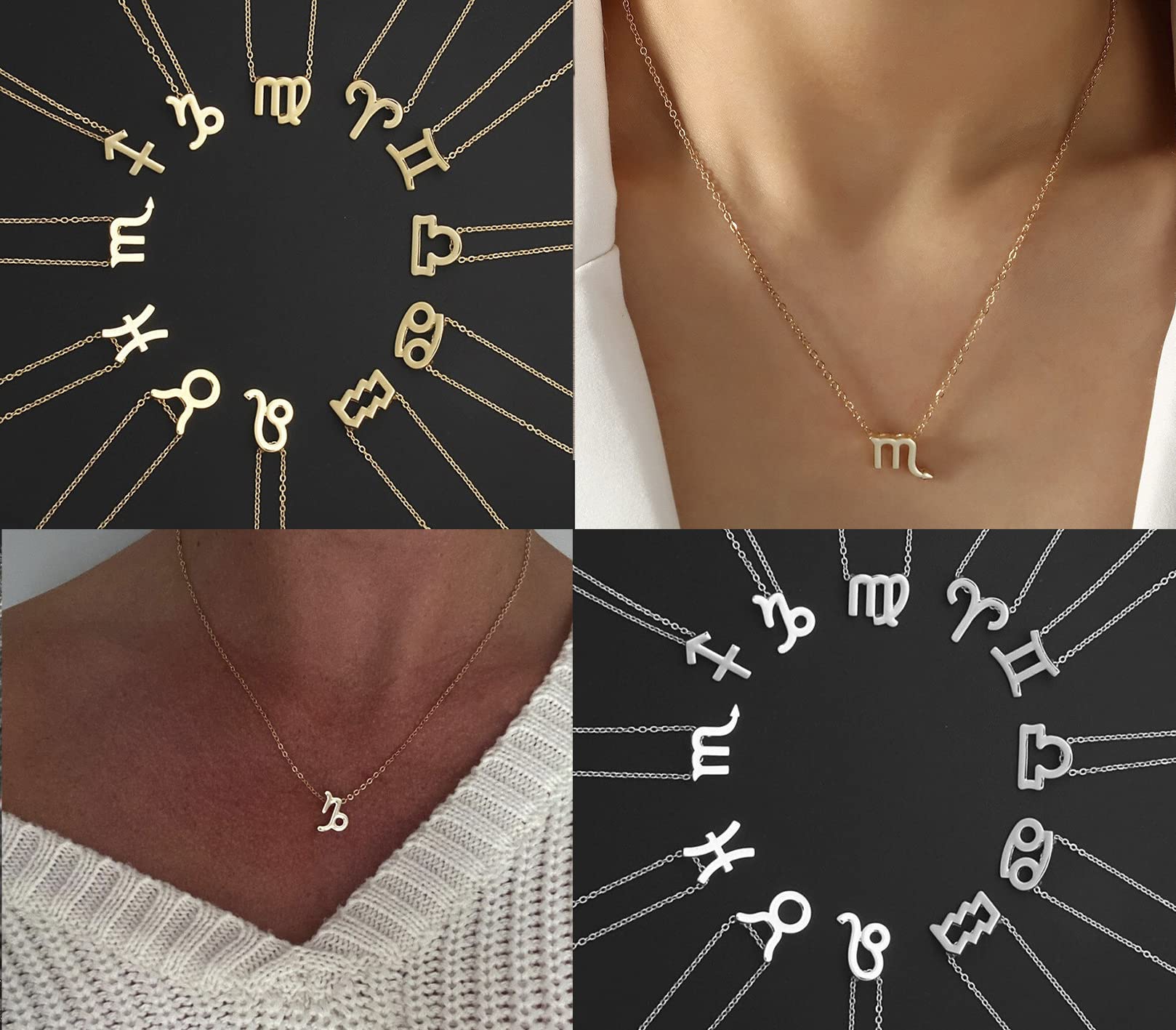 Collar Signo Zodiaco Acero Inoxidable hermosa Tarjeta Significado Signo Zodiacal Colgante Horóscopo Para mujer Regalo Cumpleaños — view 6
