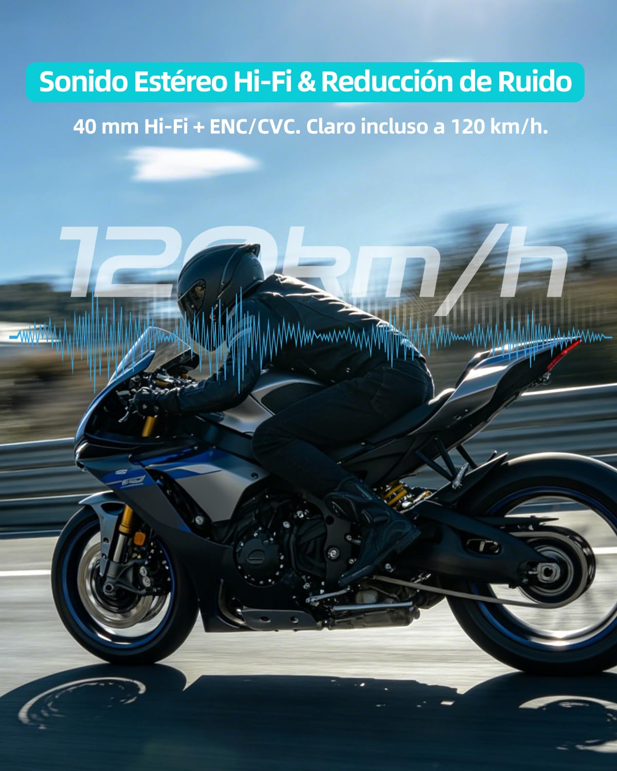 BLAISE V6 Plus - Cuffie Bluetooth per moto, sistema di comunicazione per 2 fino a 6 persone, portata di 1000 m, condivisione musicale, cancellazione del rumore, batteria 20 ore, impermeabile IPX6