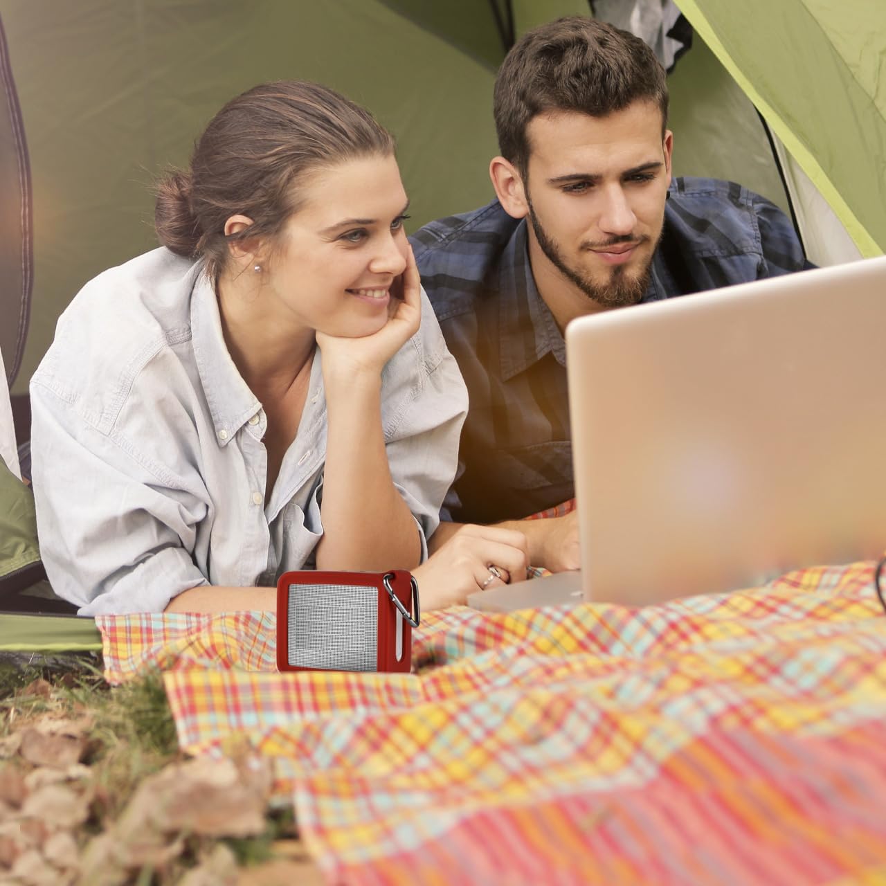 TXEsign Travel Protective Silicone Stand Up Carrying Case Compatible with JBL GO 2 Portable Waterproof Speaker (Red) - Image 3