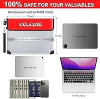 Vista 7 de Bolsa de documentos ignífuga con cerradura de 5200 con aislamiento térmico impermeable e ignífugo con cremallera, bolsa ignífuga