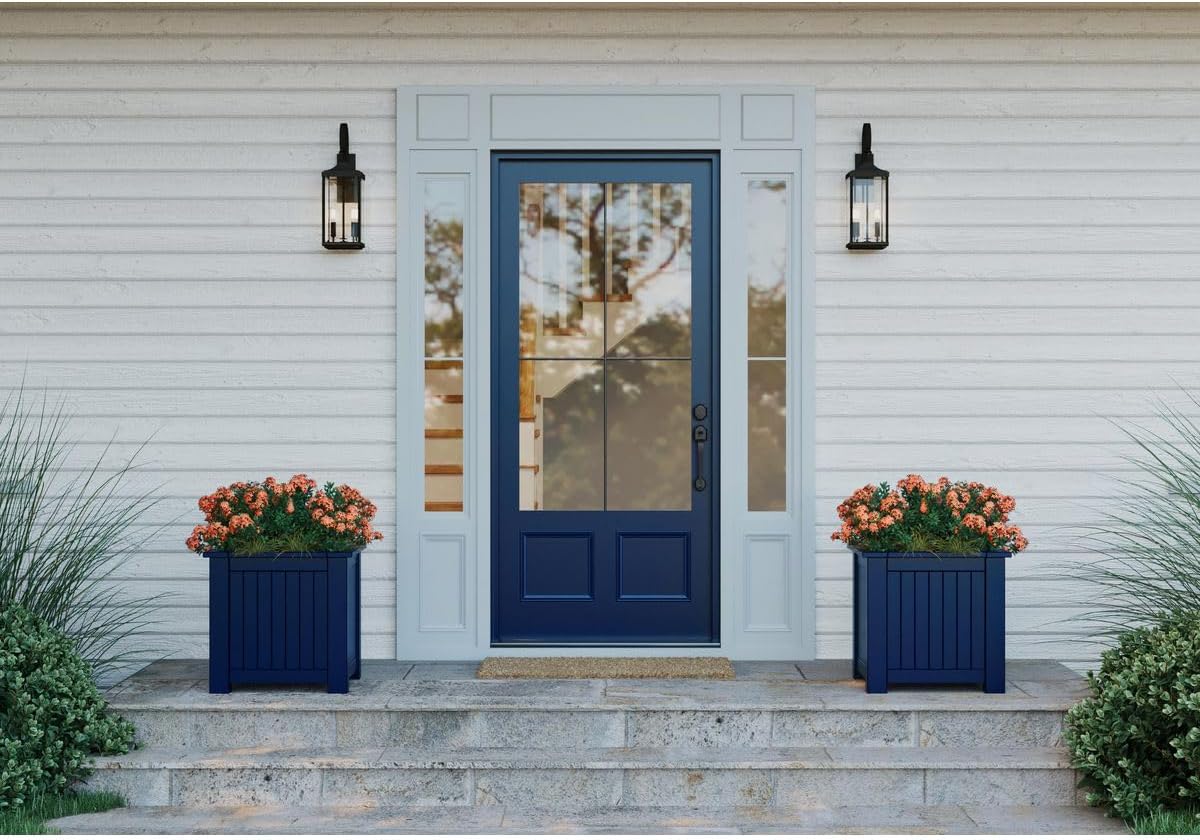 Gibbes Street Collection 2-Light Clear Beveled Glass New Traditional Outdoor Medium Wall Lantern Light Textured Black