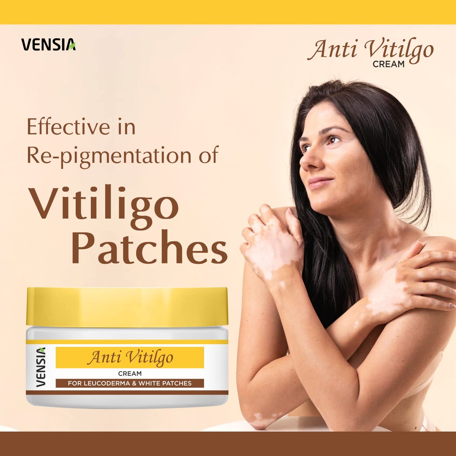 Anti Vitiligo Cream | Super Effective on Vitiligo, White Patches, Discoloration of Skin, Scar Removal, 80Gram