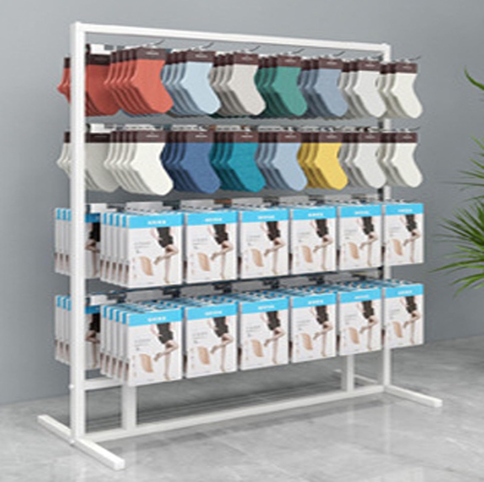 Skarpety ekspozycyjne Rack kute Iron Slippers Shelf Glove Display Stand Floor to Ceiling Double-Sided Height Adjustable Underwear Panty Rack