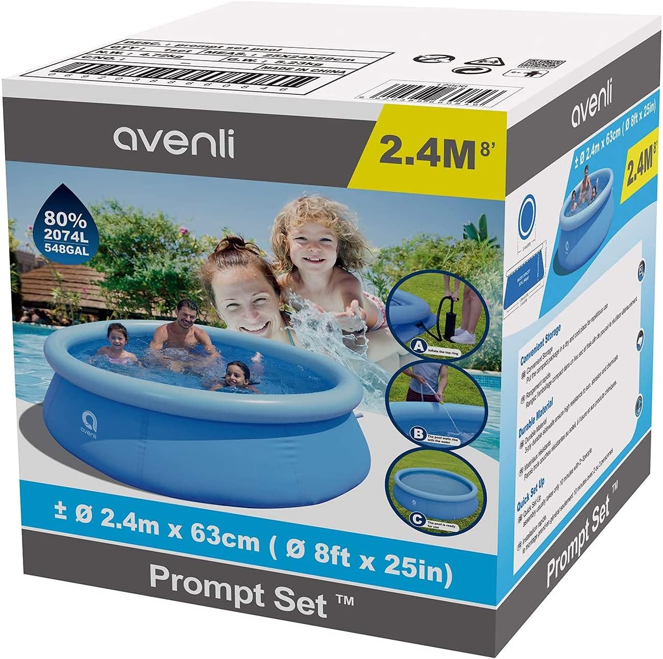 Family Inflatable Swimming Pool,Inflatable Kiddie Pools,Inflatable Top Ring Swimming Pools, Adults Pools Inflatable Outdoor Garden Waters Sports Game Easy Set Durable (10ft x 30in, Sapphire): Garden & Outdoor