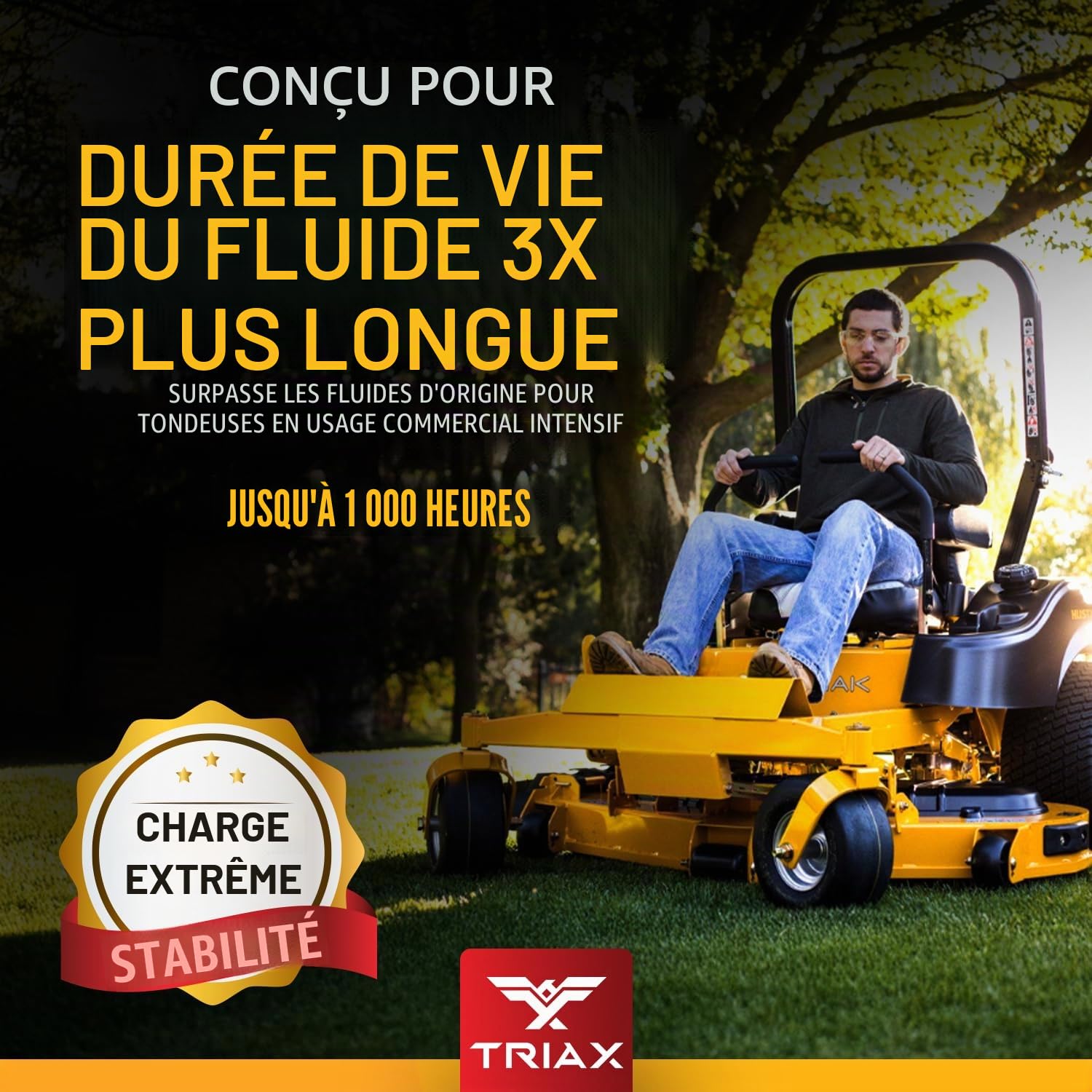 TRIAX Trans Zero 20W-50 Huile Synthétique pour Transmission Hydrostatique - Pour Tondeuses à Zéro Rayon de Braquage et Tondeuses Autoportées Zero Turn - Longue Durée et Protection Maximale 3.785 ltr.