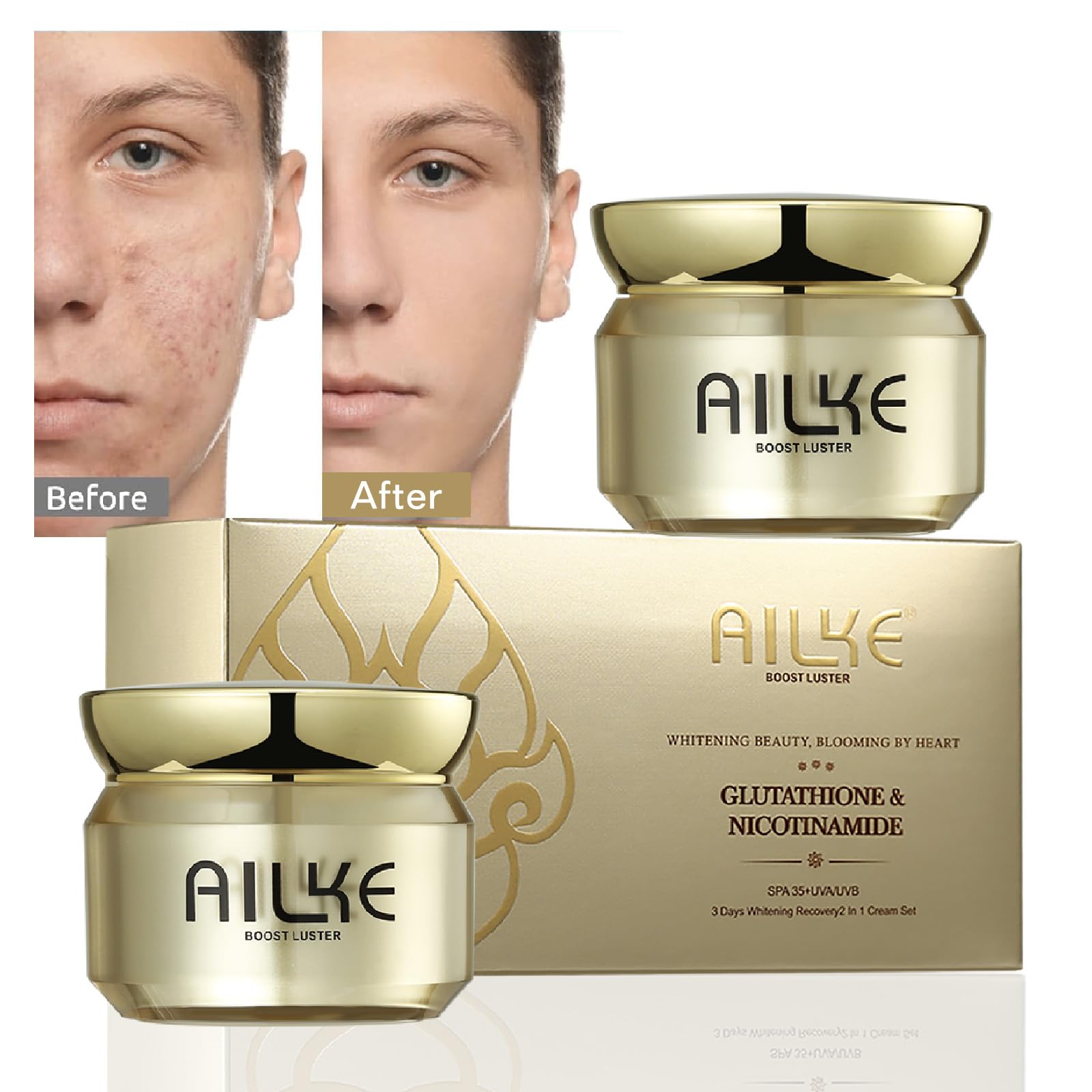 AILKE Whitening Day & Night Face Cream, Deeply Clean Skin, Even Skin Tone,  Remove Dark Spots, Sun Spots, Wrinkles, With Niacinamide, Glutathione, for  All Skin Types, 50 ml (Pack of 1) :