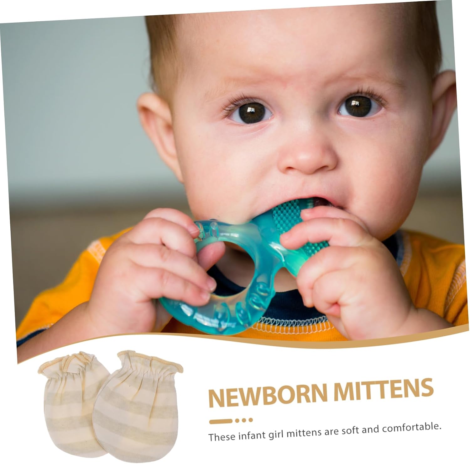 Yardwe 2pairs Breathable Cotton Newborn Mittens Anti-chew Boy Girl Gloves for Boys Girls Design Lightweight Soft for Sensitive Skin