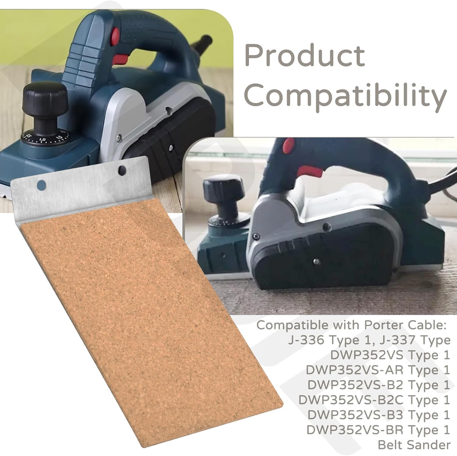 903400 Sander Replacement Cork Plate Compatible with Porter Cable 351 352 336 337 352VS - Cork & Shoe Assembly Replacement for Belt Sander