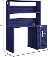 Vista 21 de Acme Escritorio y gabinete de metal de carga con estante en blanco