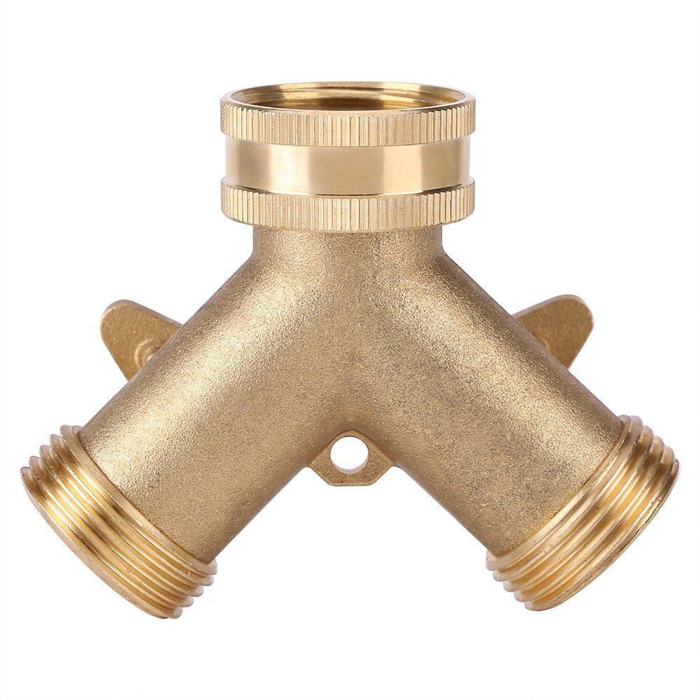 Distributore a 2 vie, Splitter Tubo da Giardino Regolabile e Bloccabile con Valvola Separata per Rubinetto Filo Giardino 3/4'' e 1/2, Irrigazione, Pulizia, Vita Domestica con 2 connettori per tubo