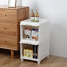 JEYANG Multipurpose Stackable Cupboard Drawer for Clothes Storage; Wardrobe Cabinet Organizer for Office, Kitchen, Bathroom (White, 2 Tier)