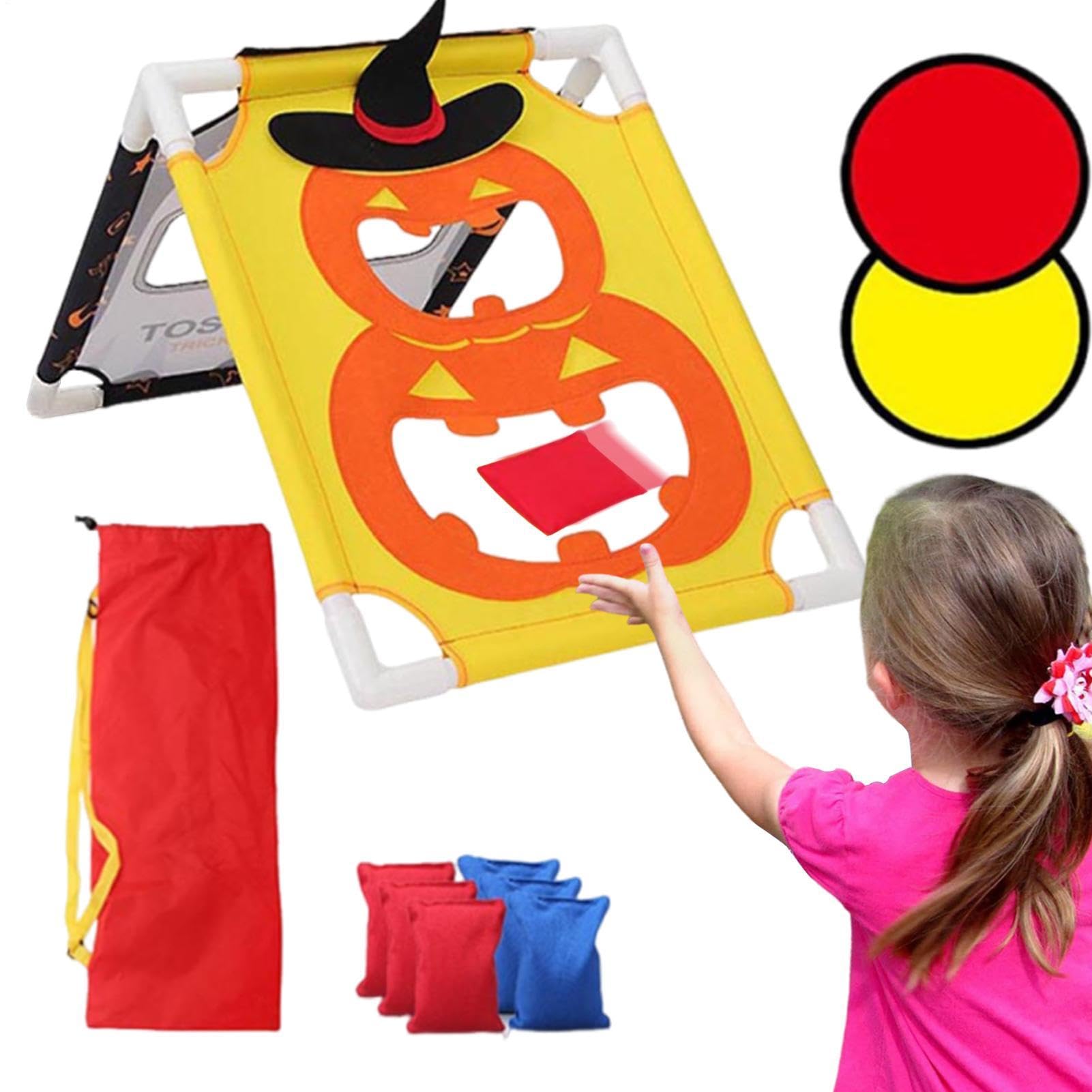 Lancio Sacchetti Di Fagioli Giochi Interattivi Sensoriali da Giardino | Set di Tavole Cornhole per Bambini Halloween Per Bambini Famiglia Interno Esterno Giardino Spiaggia Festa