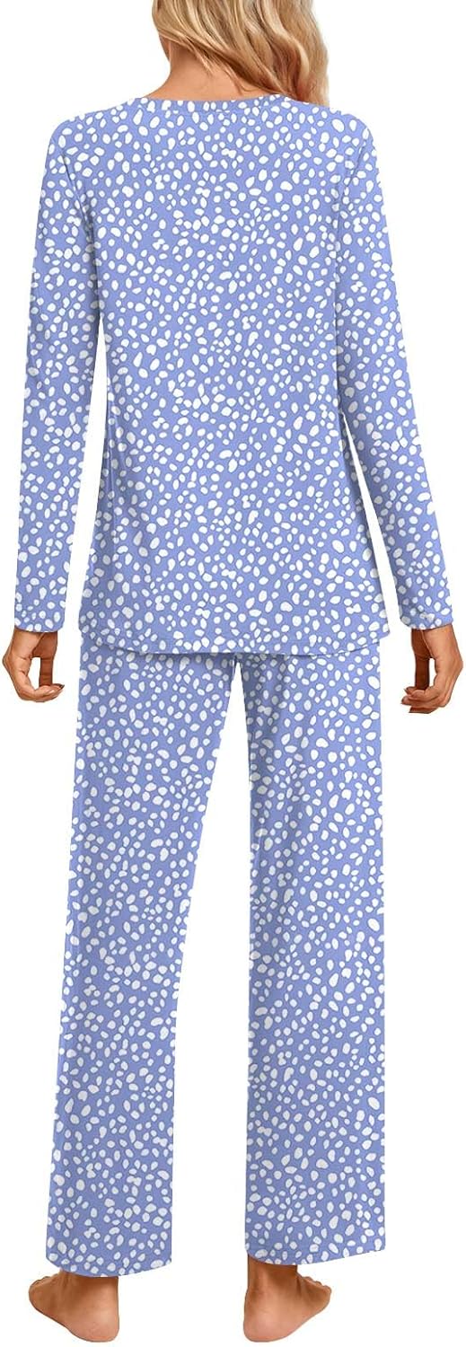 syoss 2 Piece Women's Fall Pajama Sets, Long Sleeve Lounge Sleepwear Ladies Pjs Sets with Pockets - Image 4