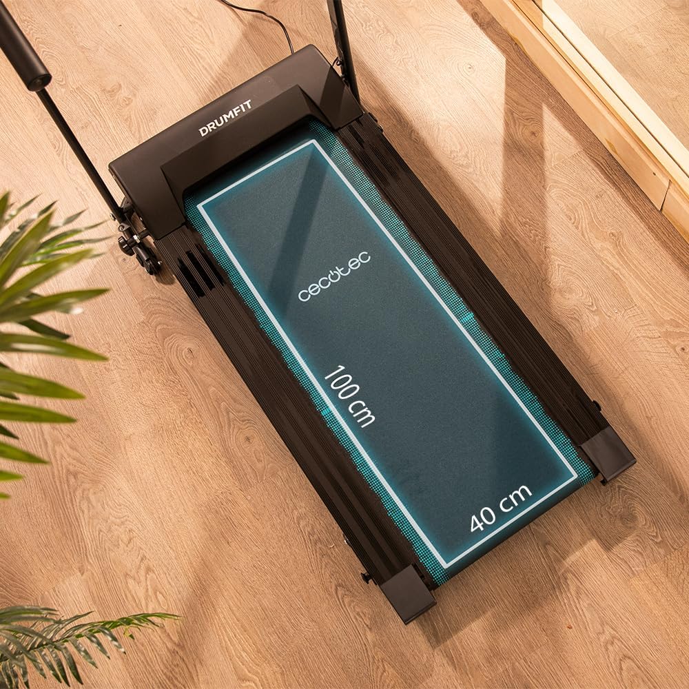 Жогорудан төмөн view of the treadmill running surface showing dimensions 100 cm by 40 cm