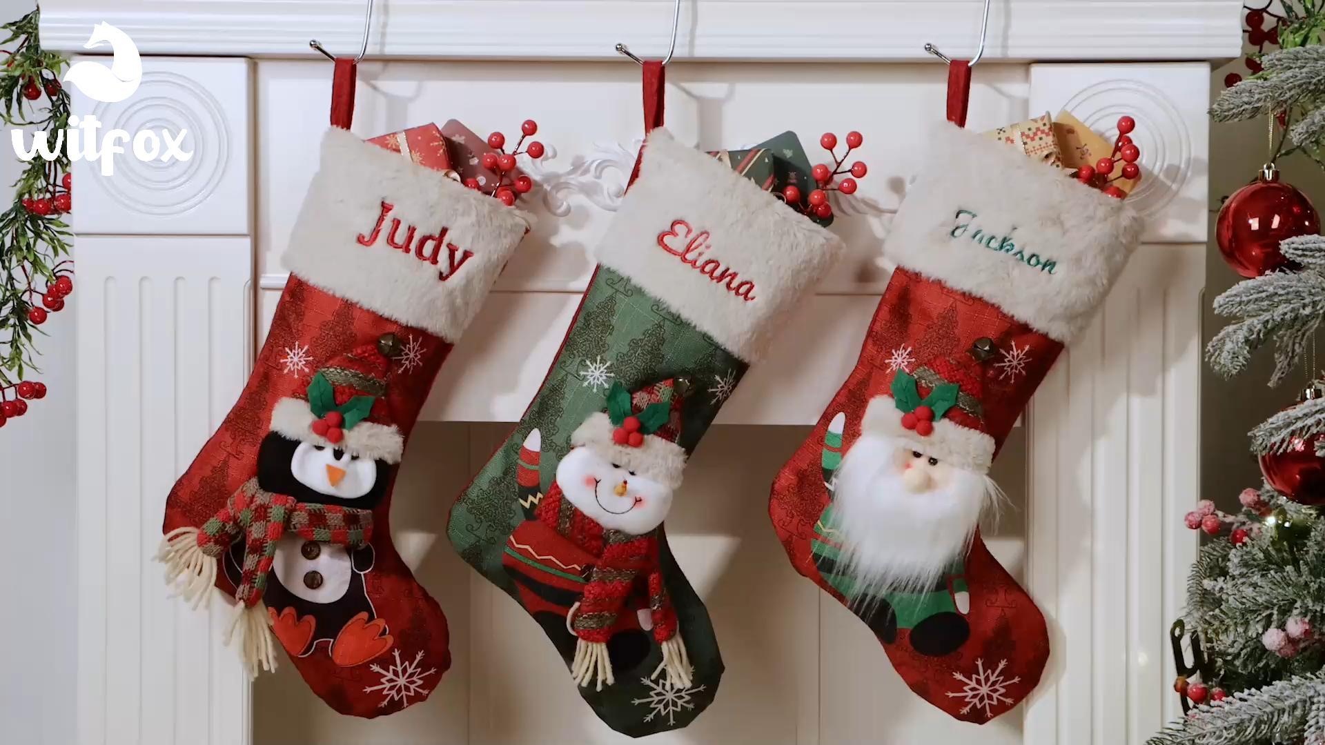 Personalisiert Nikolausstrumpf Mit Name - Jute Stiefel 45cm Für Geschenke