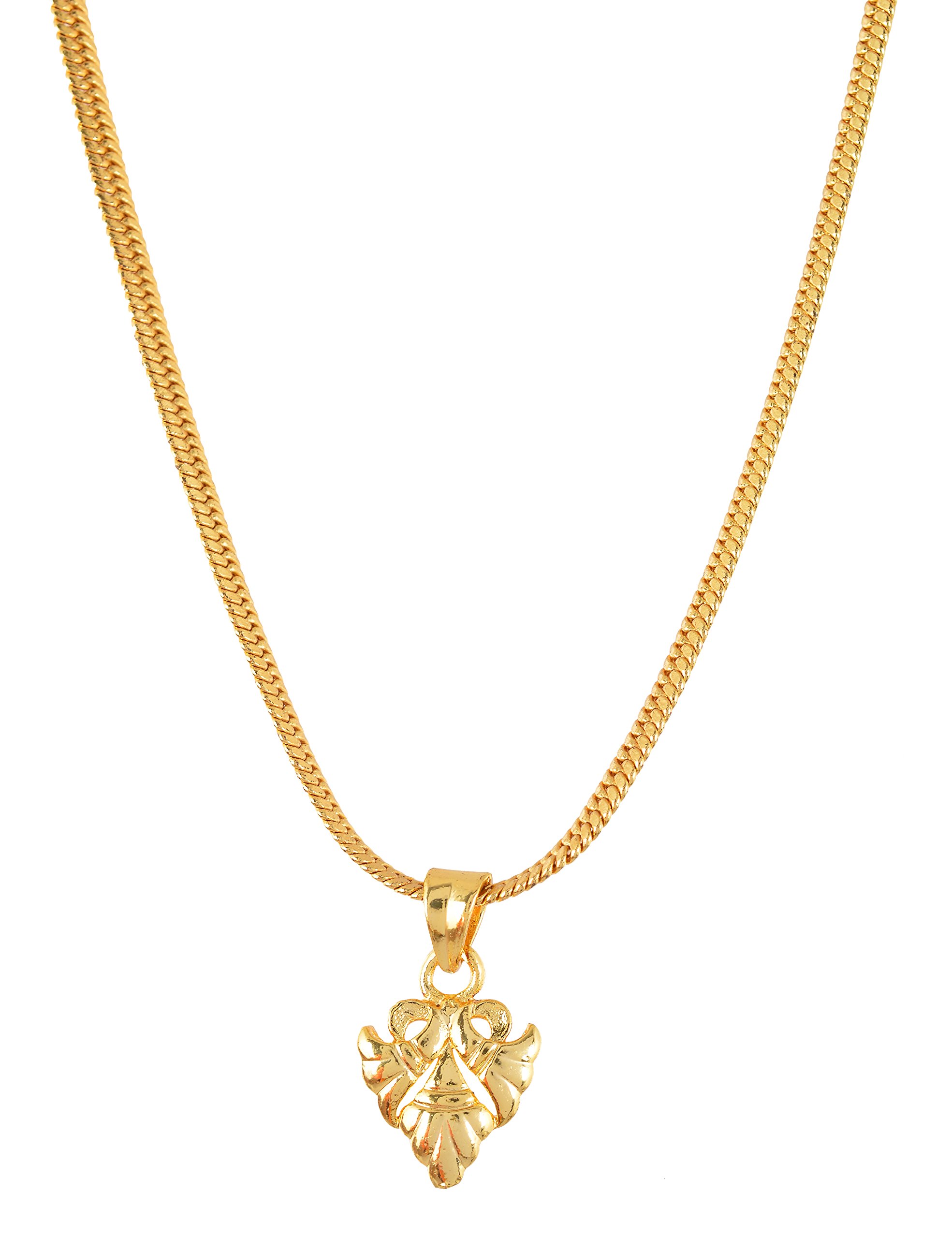 Gold Plated Mens Stylish Pendent with Chain (Golden)(APG-9003)-image-15