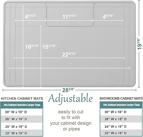 Miniatura 10 de Tapete original para debajo del fregadero, tapete impermeable de silicona, ajustable, fácil de limpiar, forro de gabinete de cocina, superficie de