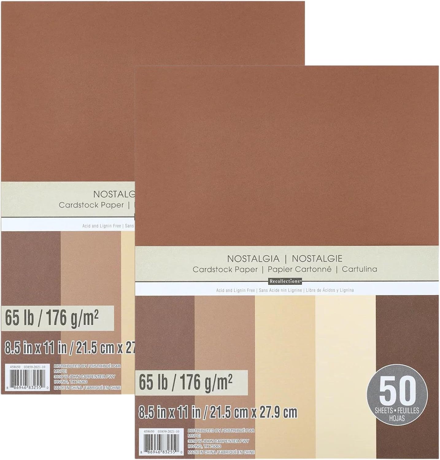 Heavyweight Cardstock Paper, Nostalgia 8.5" x 11" (2 Pack