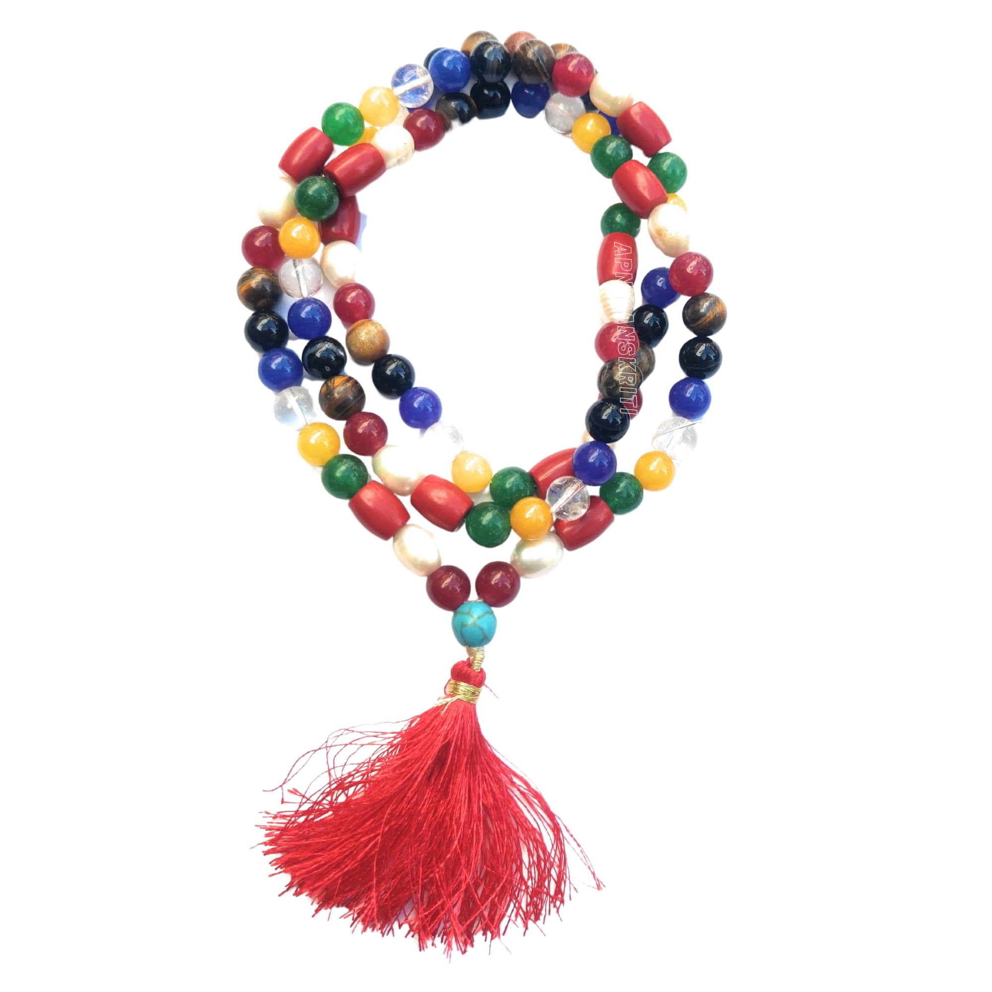 Apnisanskriti Multi Colour Mala (27 Inch, 9 Colour Beads, Lab Certified) - Multi Color A+ Stones - Pack of 1-picture-11
