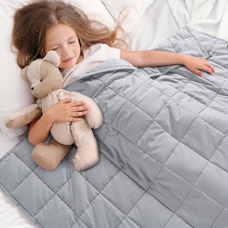 Manta ponderada de 3 libras, mantas pesadas transpirables y refrescantes, 36 "x 48" | Suave, transpirable y certificado OEKO-TEX; Comodidad suave como un abrazo; 7 capas para una distribución uniforme del peso; Lavable en la lavadora