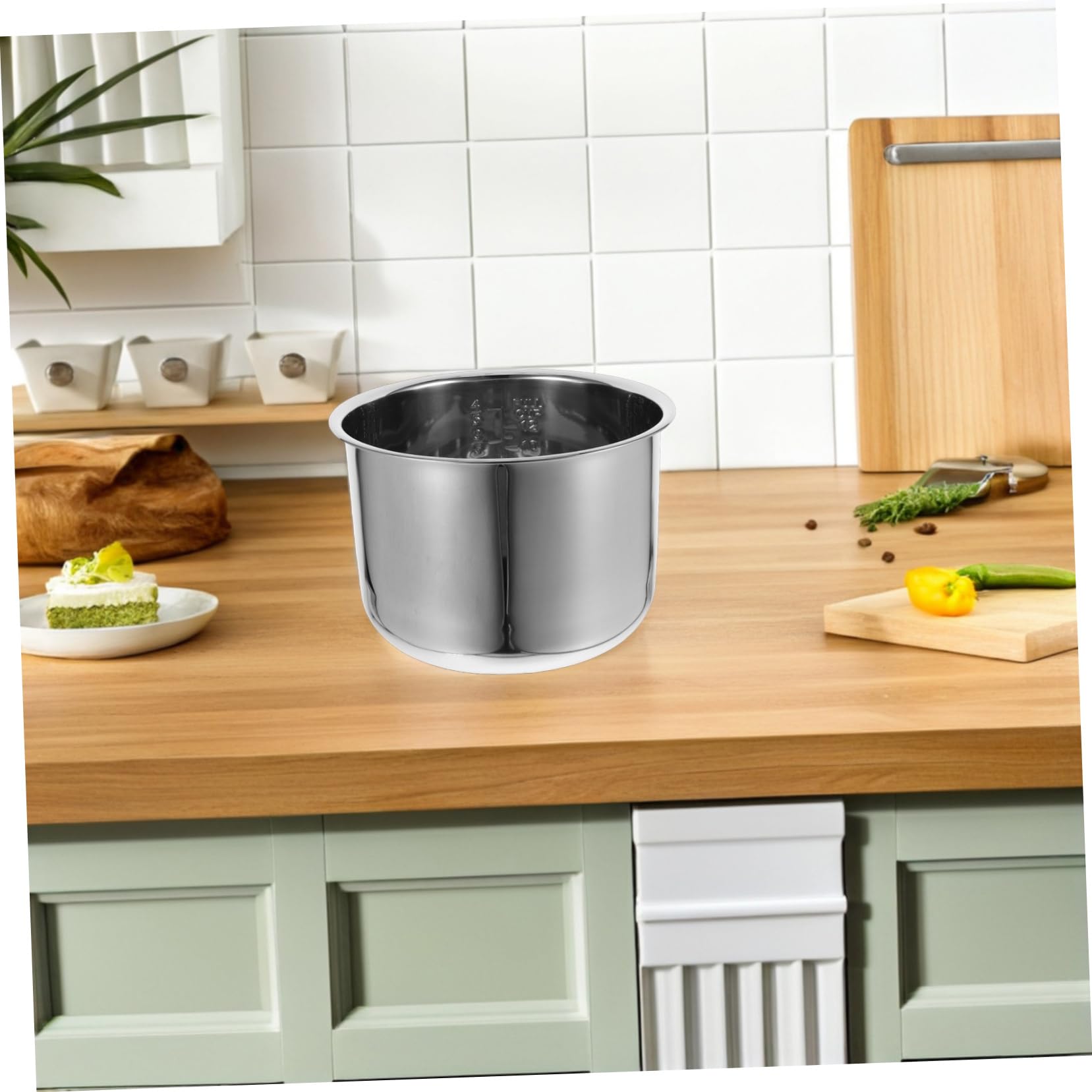 Alipis Recambio de Olla de Arroz de Acero Inoxidable para Arrocera, Accesorio para Hacer Arroz, Forro Interior 6 L, Repuesto