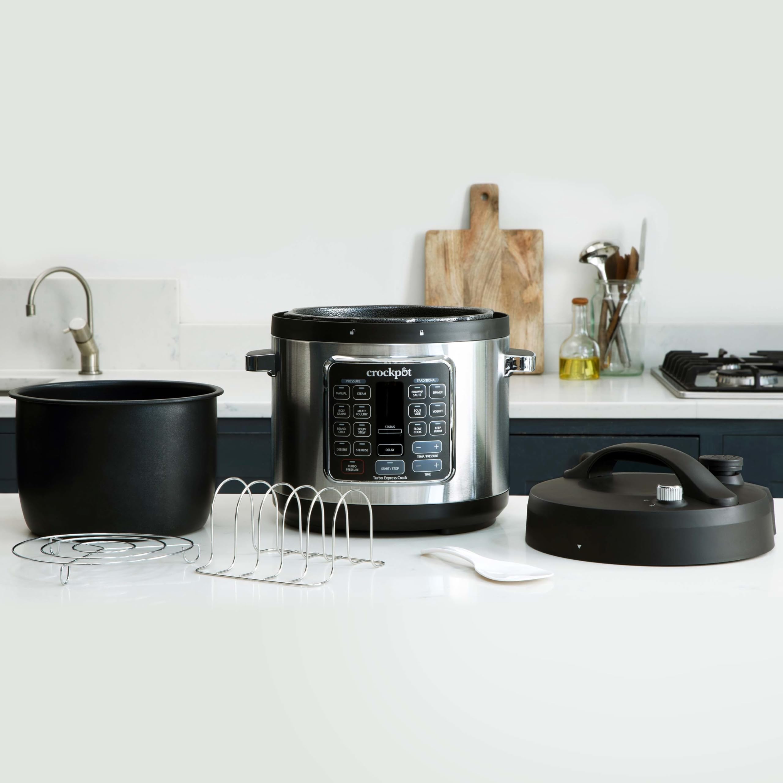 Crockpot Turbo Express Multikocher | 5,6 l (mehr als 6 Personen) | 14-in-1-Zubereitungsmöglichkeiten | SchongarerDampfreinigerSchnellkochtopf & mehr |CSC062X