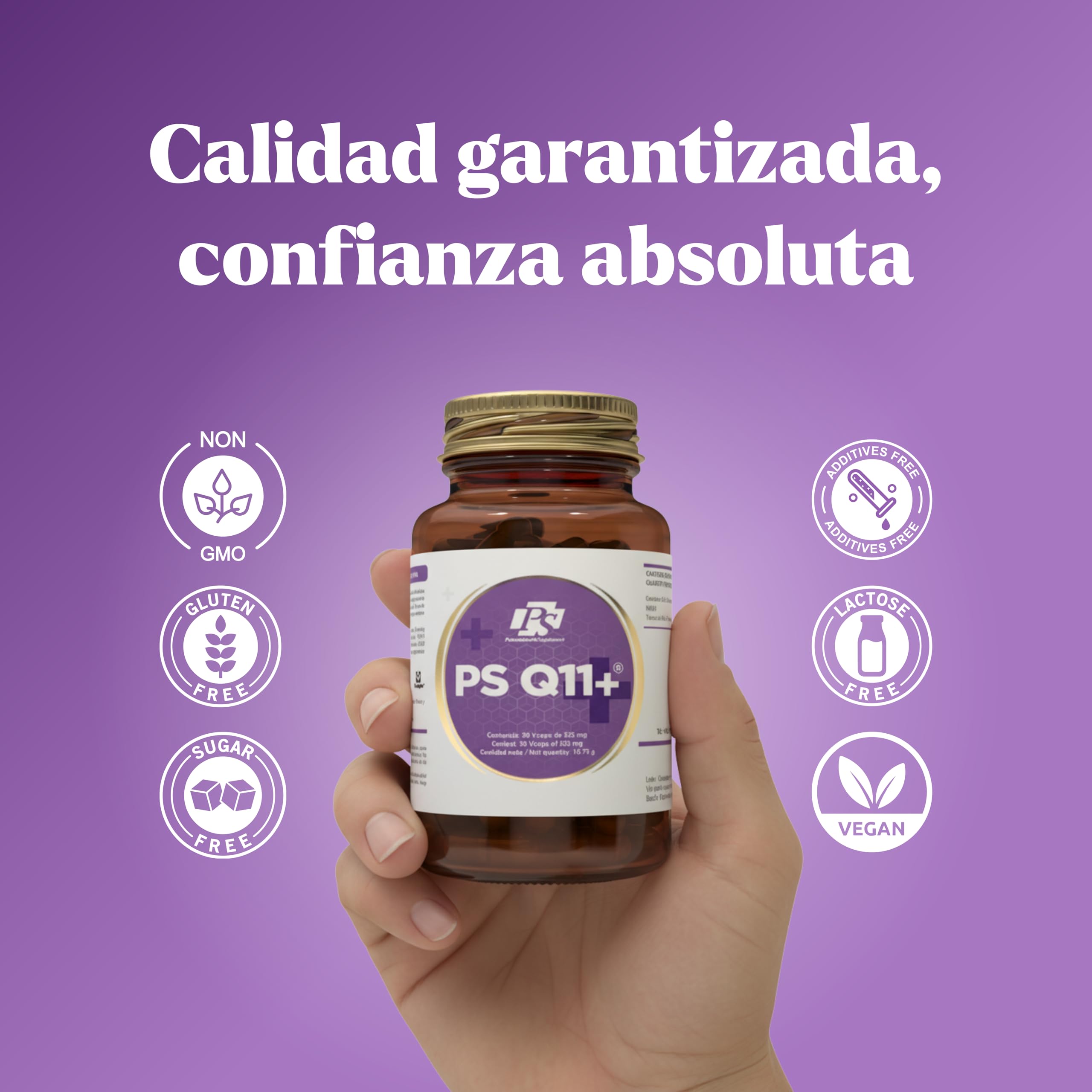 PS Q11+ - Coenzima Q10 100mg, Antioxidante NADH y Magnesio 30 Cápsulas | Con Bromelaína, Apoya la Energía Celular y la Vitalidad Diaria, Suplemento Antioxidante Premium