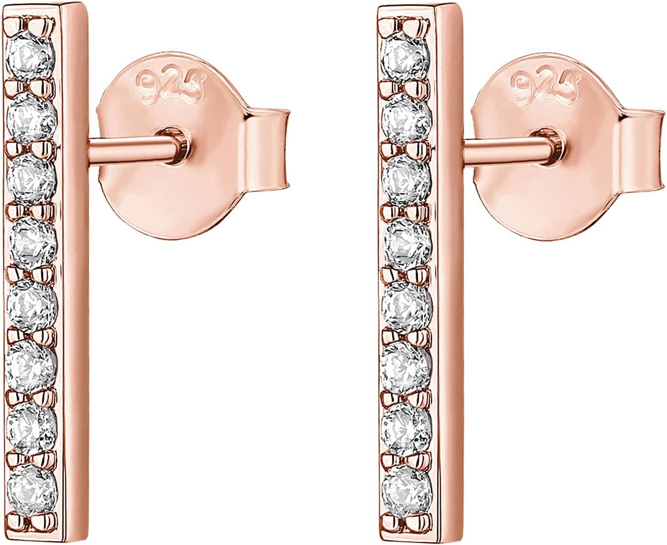 PAVOI 14K Gold Plated 925 Sterling Silver Post Dainty Mini Bar Stud Earrings | Gold Earrings for Women - Image 3