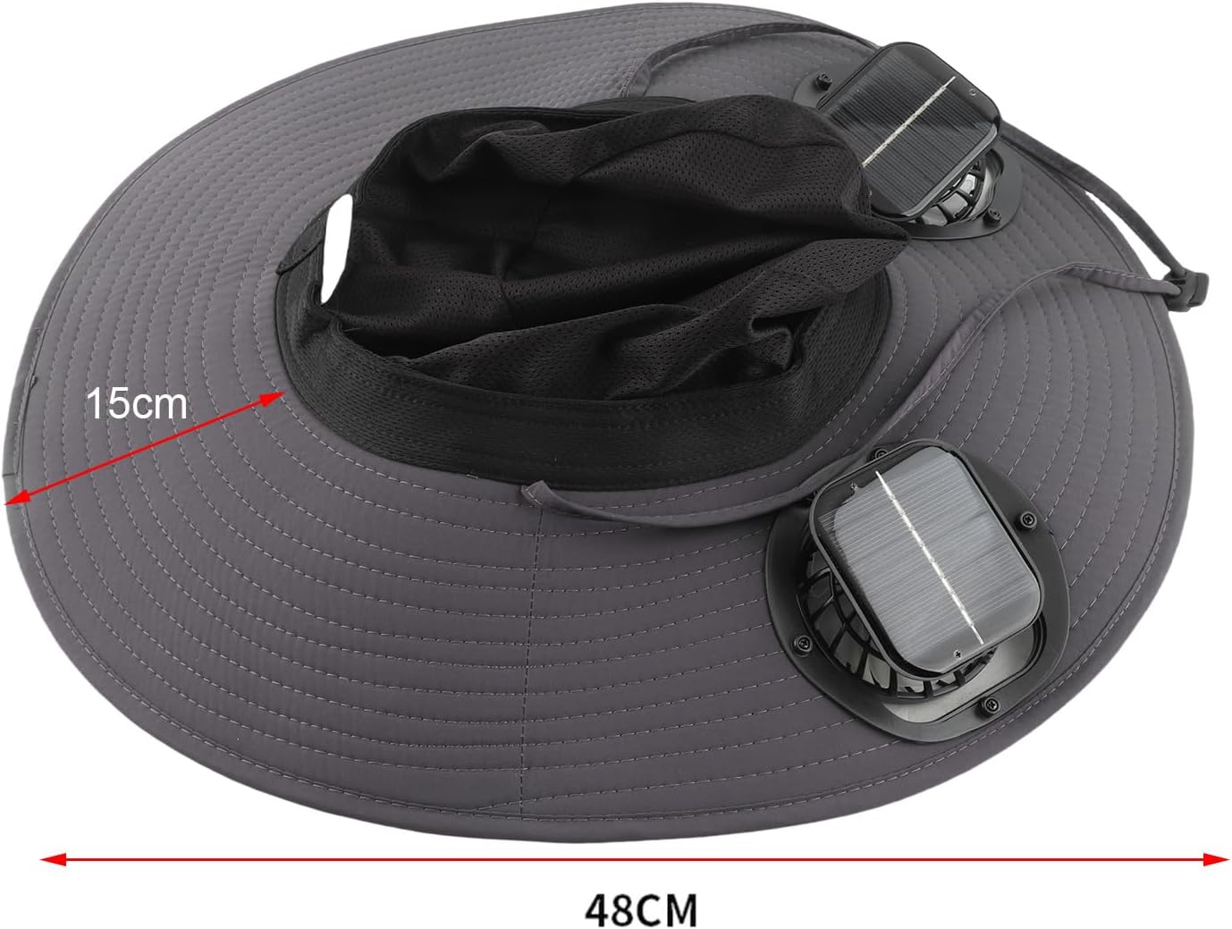 LiebeWH Hat with Fans Solar Power USB Charging and Solar Powered Double Fans Wide Brim Sun Hat for Fishing Beach