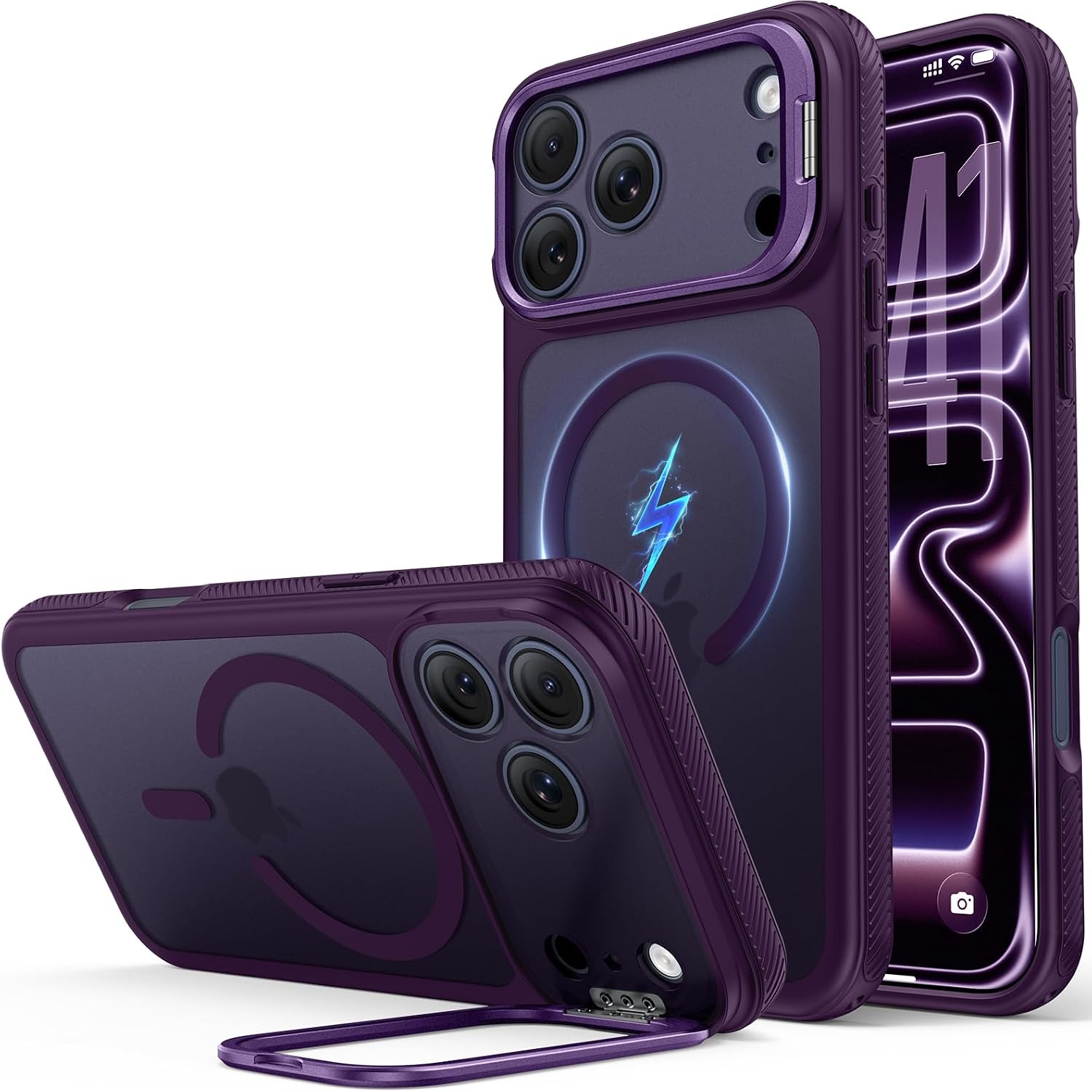  Magnetic for iPhone 18 Pro / iPhone 17 Pro Case with Stash Stand