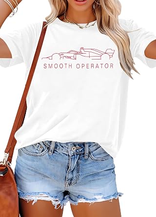 MOUSYA Race Car Shirt Women Checkered Flag Graphic Tee Racing Day Outfit