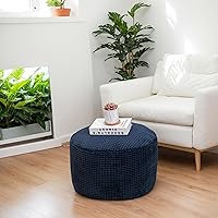 Vista 18 de Asuprui Reposapiés Otomano de Tela de Felpa – Puf de Espuma Suave de 20"x14" con Funda Extraíble Perfecto para Sala de Estar, Dormitorio y Lino