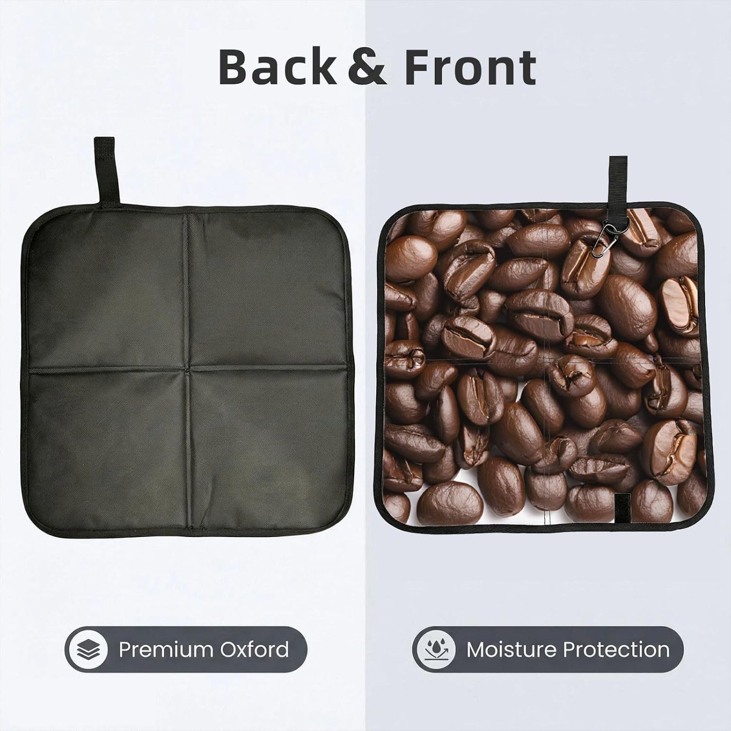(Funny Roasted Coffee Beans) Sitting Pad Foldable Seat Cushion Lightweight Camping Seat Mat with Hook for Outdoor Hiking Picnic Camping