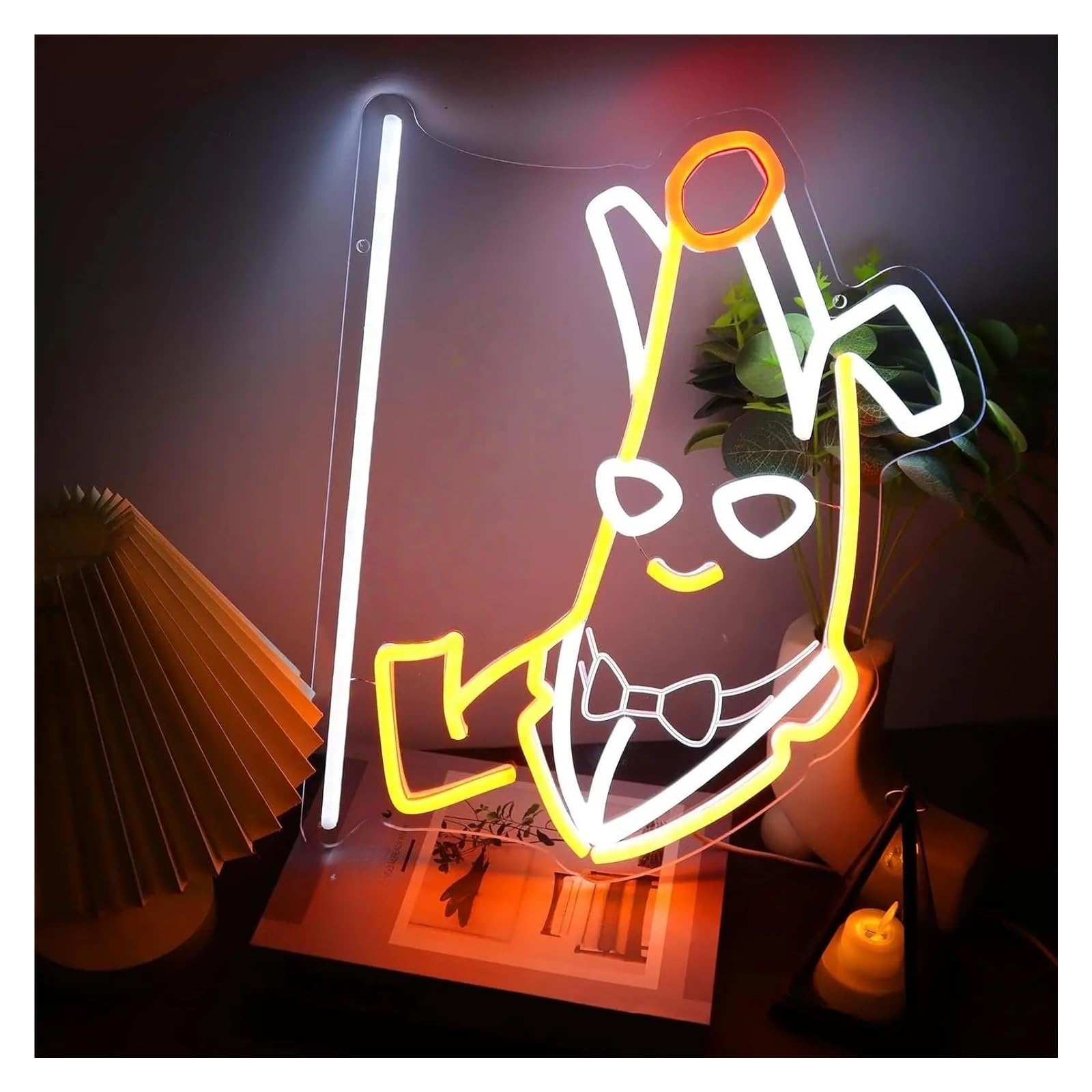SHOUXI Sign Lamp Banana Peely Neon Sign Light Dimmable for Gamer Room Man Cave Bar Game Lover Birthday Party Decor 30cmx38cm