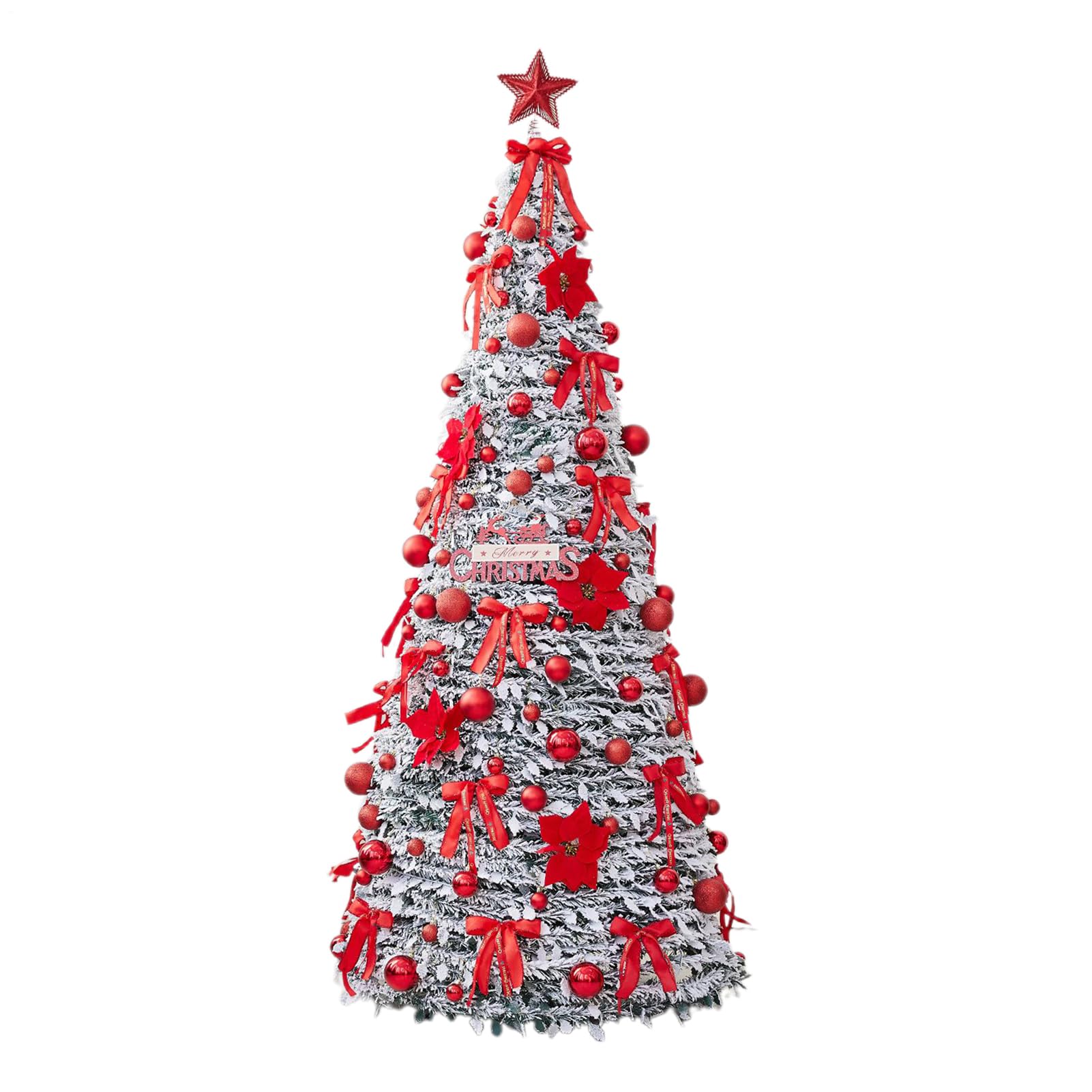 Árbol de Navidad plegable para ahorrar espacio, diseño artificial tipo lápiz sin luces