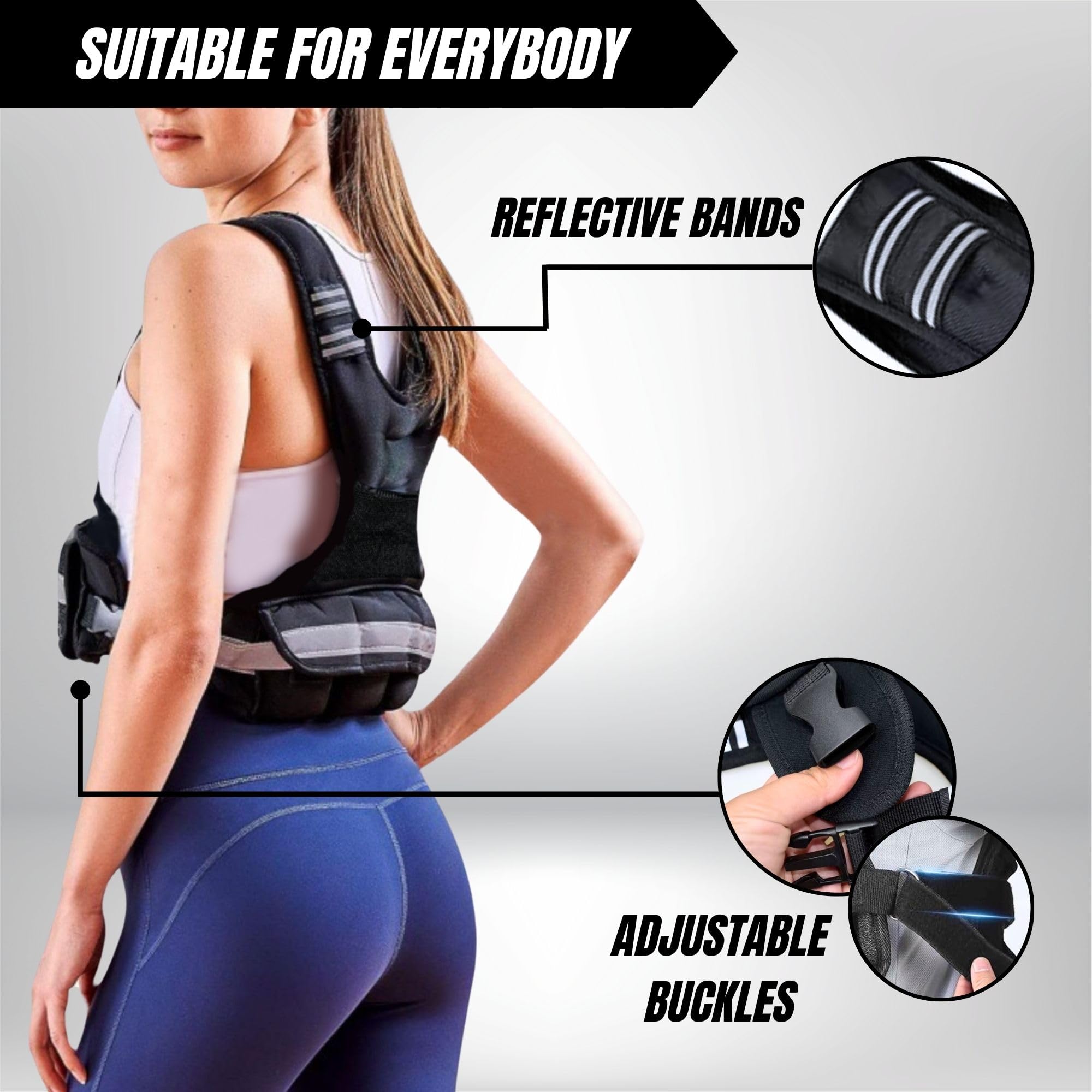 Chaleco Peso de Arena. Chaleco Peso Ajustable 5kg. Chaleco Peso Entrenamiento con Lastres Incluidos. Chaleco Lastrado Compacto para Correr. Entrenamiento de Fuerza, Gym en Casa, Crossfit, Running.