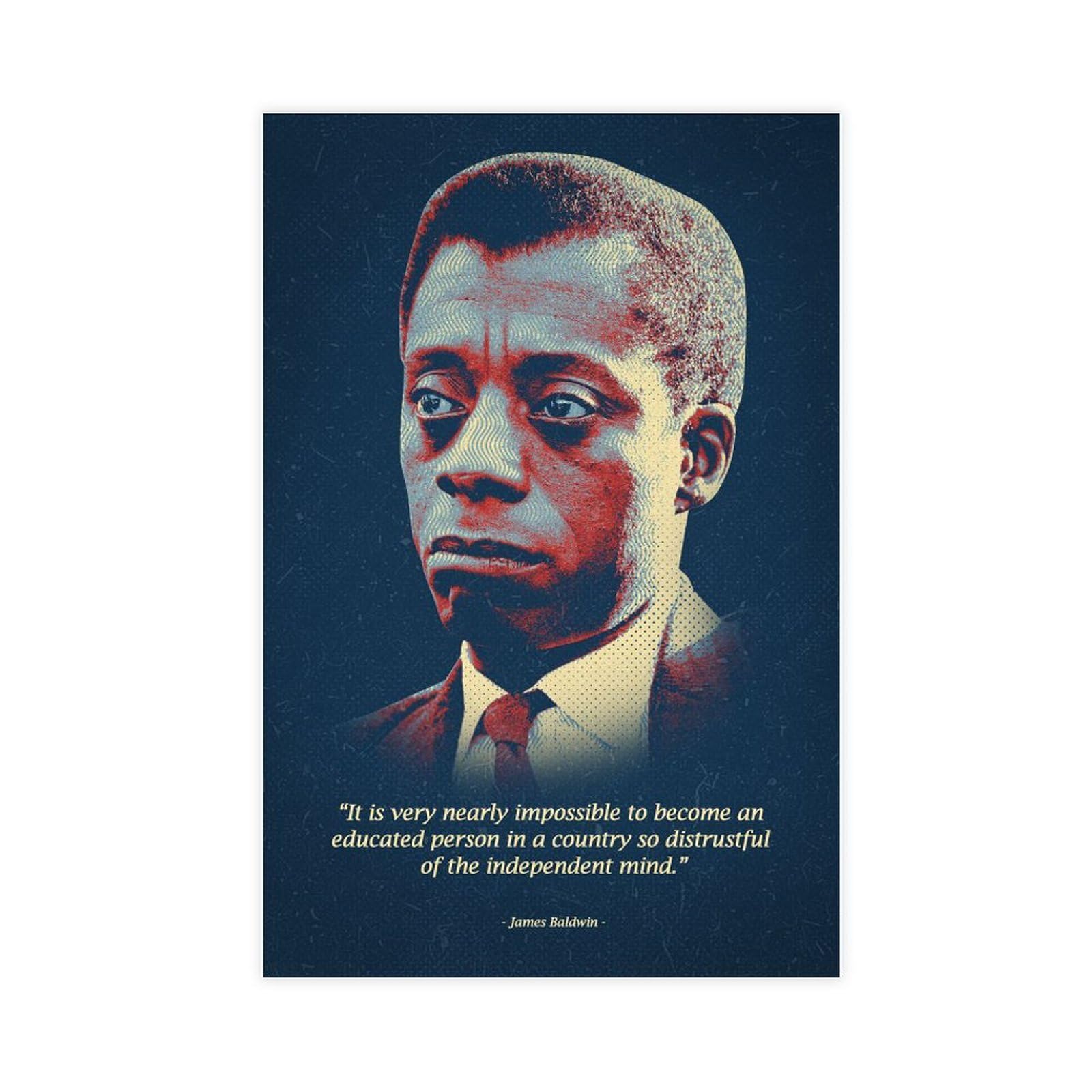 DIPPCO Poster di James Baldwin con citazioni famose 1 su tela, decorazione per camera da letto, decorazione per lo sport, paesaggio, ufficio, camera regalo, stile senza cornice, 20 x 30 cm