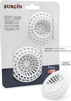 2li K vet ve Lavabo S zgeci Seti - Farkl  Boylarda T kan kl k  nleyici Plastik Lavabo Filtresi