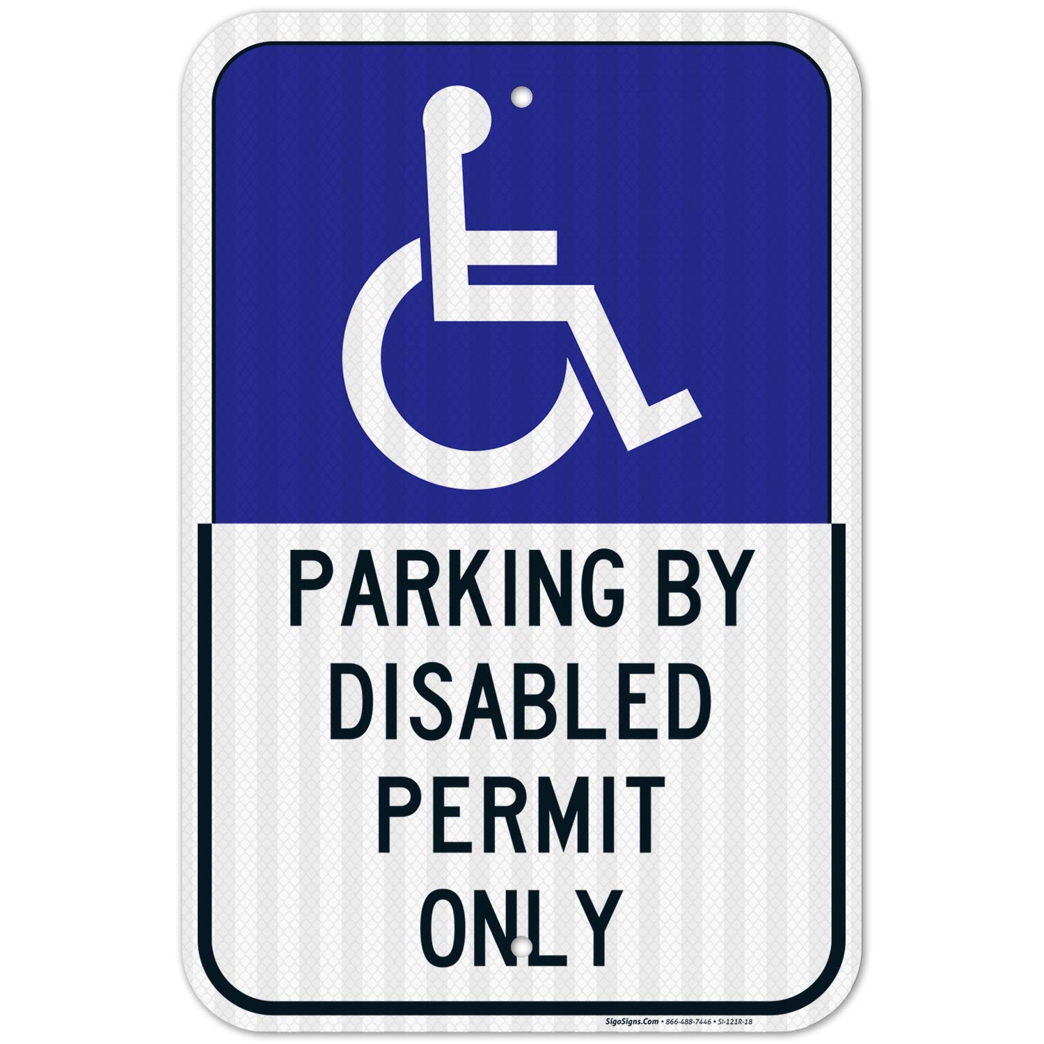 Florida Handicap Parking Sign, Parking by Disabled Permit Only, 12x18 Inches, 3M EGP Reflective .063 Aluminum, Fade Resistant, Made in USA