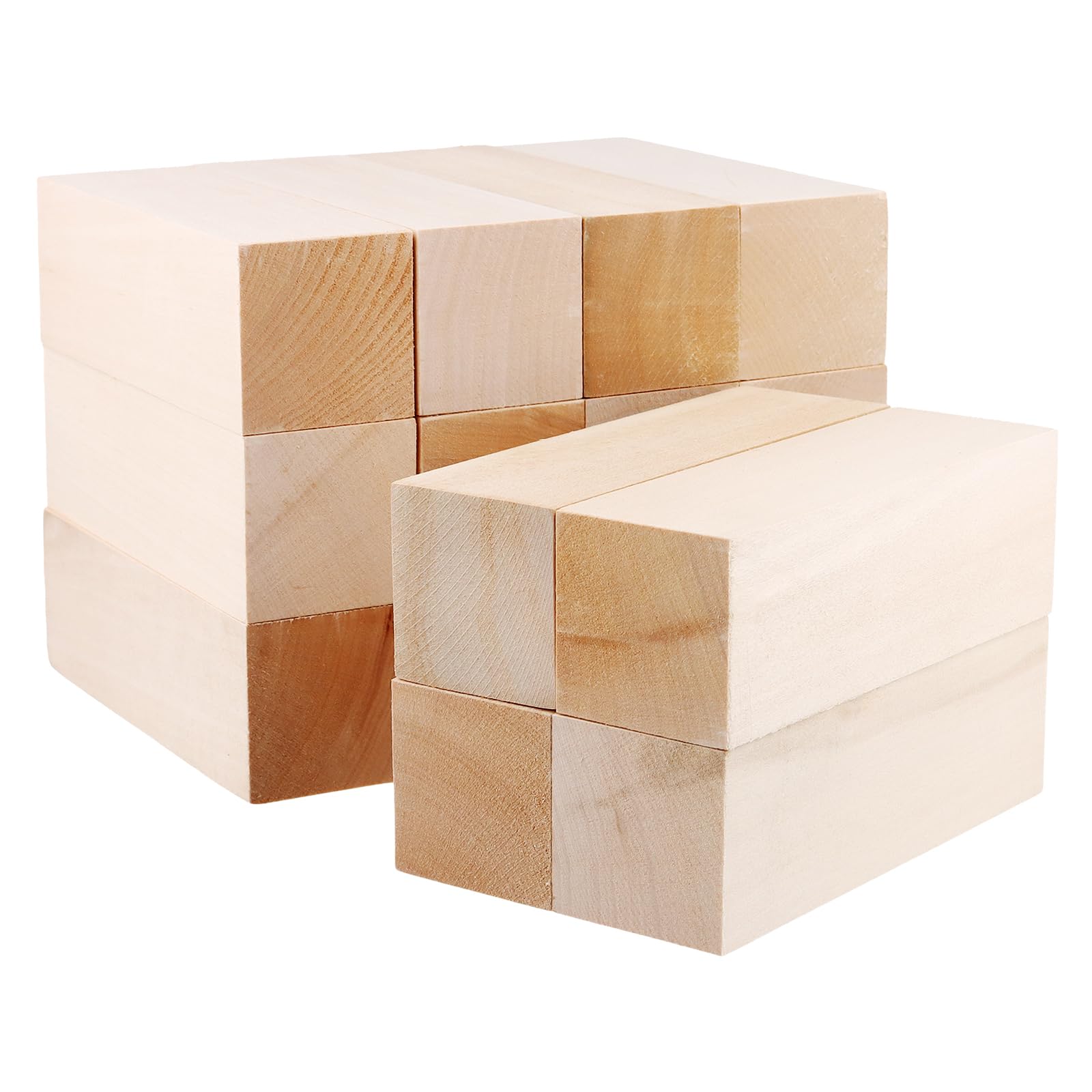 Blocs de sculpture en tilleul 15,2x5,1x5,1 cm bois brut pour travaux manuels