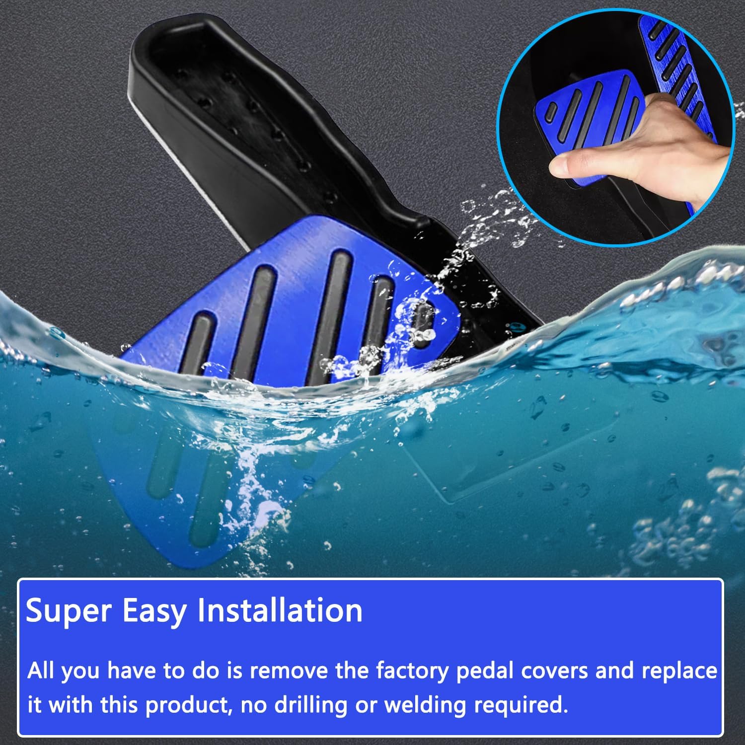 Aluminum Alloy Gas Brake Pedal Cover for Chevy Camaro 2016 2017 2018 2019 2020 2021 2022 2023 No Drilling Non Slip Aluminum Brake and Accelerator Pedal Covers Interior Accessories 2PCS(Blue)