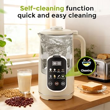 8 in 1 Nut Milk Maker, 1200ML Soy Milk Maker with 18h Timer/PreSet/AutoClean/KeepWarm/Boil Wate, Automatic Plant Basaced Milk Maker for Almond Milk, nut milk, Oat Cashew Milk, Soups, Juice
