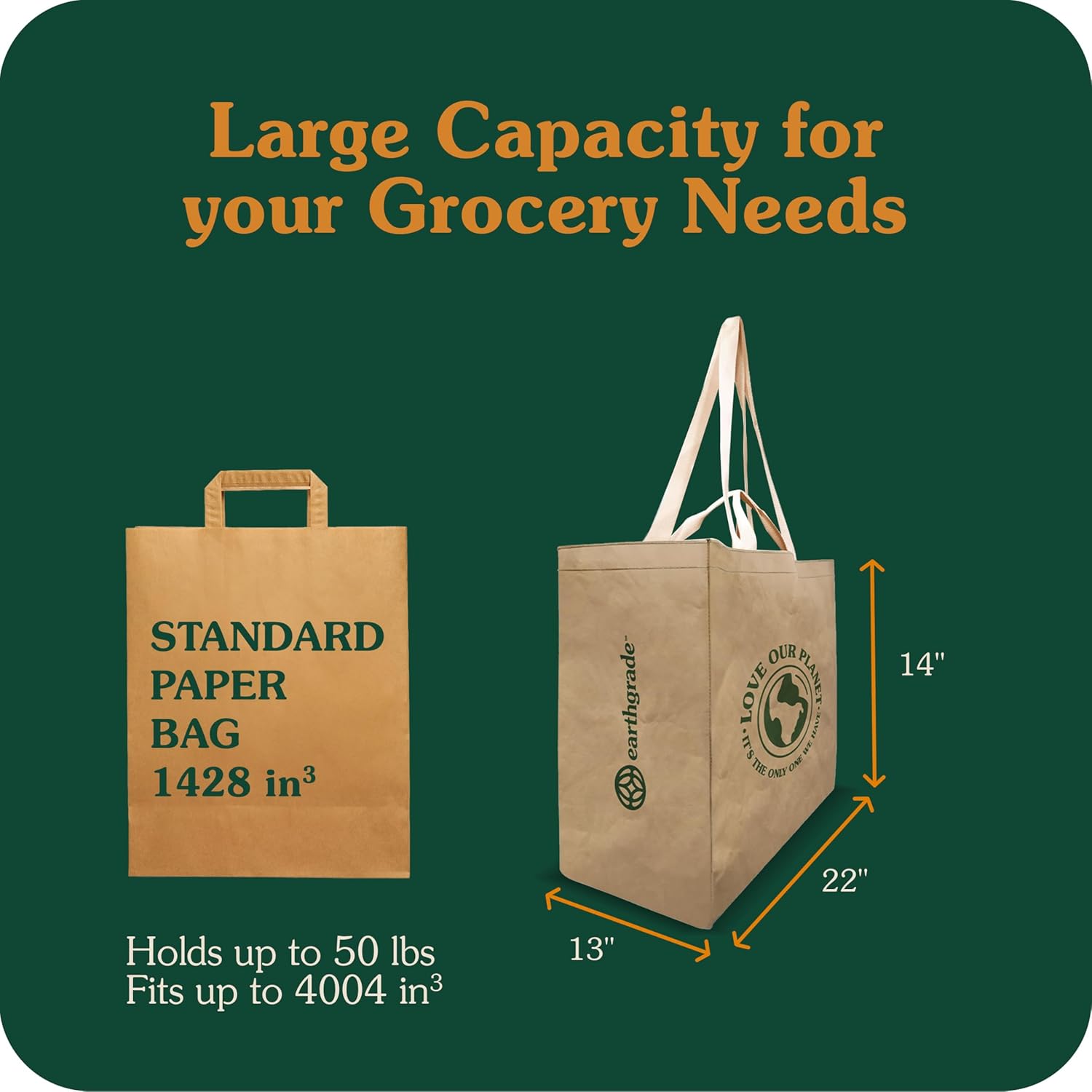 Reusable Grocery Bag – Large Sustainable Washable Paper Tote with Reinforced Seams. Foldable and Durable. - Image 7