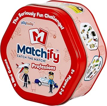 Matchify Card Game Professions | The Seriously Fun Challenge for Families Kids and Friends Travel Party Card Game - Catch The Match, Spot it, and Shout It Out Match Crewmates Learning Game
