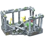 Sscon Aquarium Fish Tank Decoration Simulation Resin Roman Column Rock Ruins Plants Aquarium Decor Ornaments