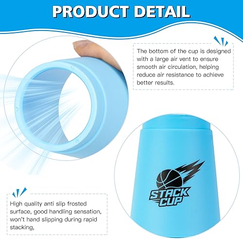 Miniatura 3 de DEWEL Quick Stacks Copas, 12 piezas de juego de entrenamiento de velocidad de vasos apilables deportivos (azul)
