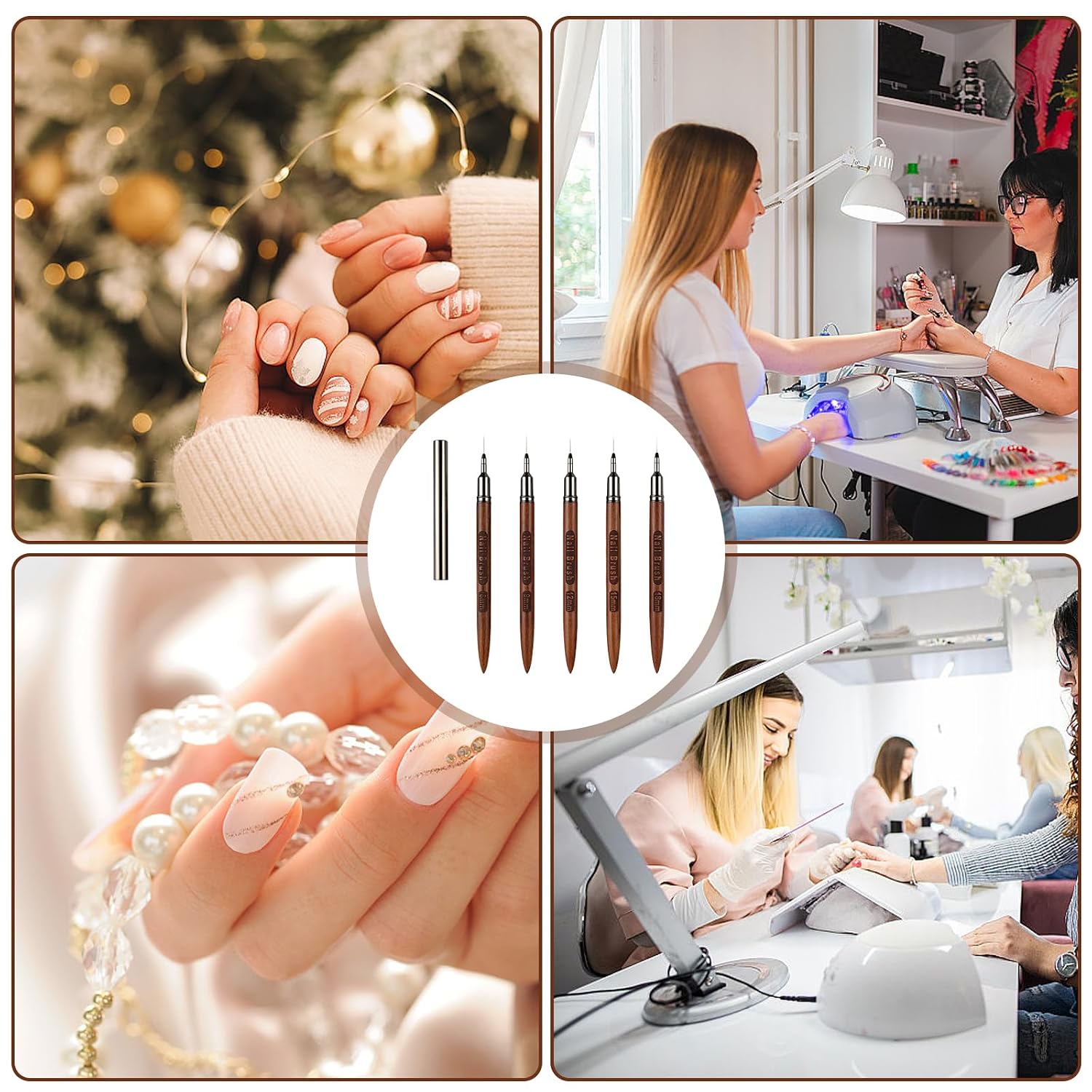 Painting Nails Art Brush Nails Art Liner Brush Nail Dotting Drawing Tool 6/9/12/15/18mm Nail Gel Polish Painting Brush 6/9/12/15/18mm Nails Art Liner Brushes Nail Gel Polish Painting Brushes Set