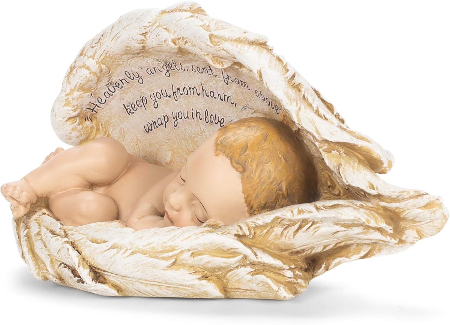 Joseph's Studio by Roman. 4.25" Sleeping Baby in Wings Figurine