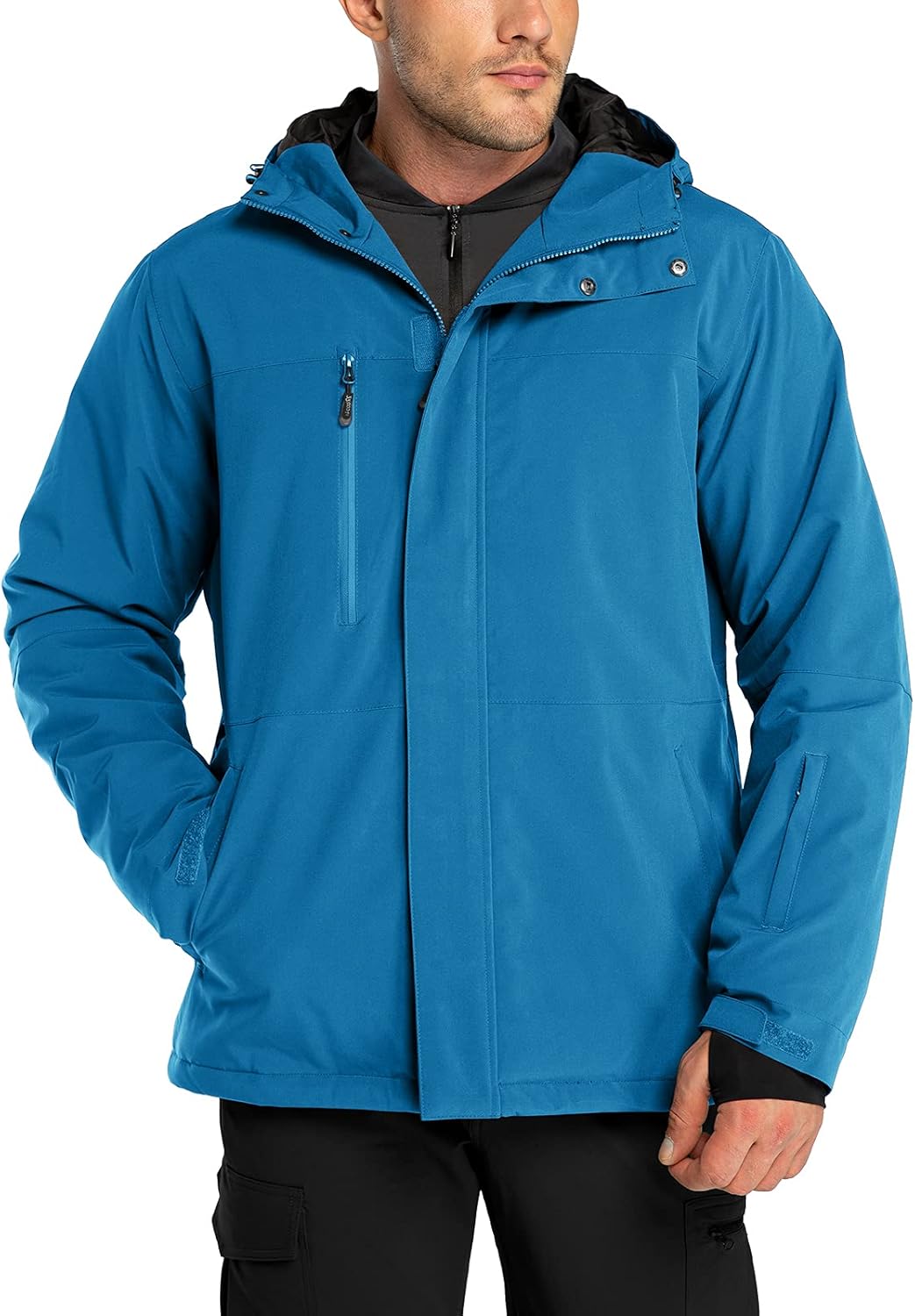 33,000ft Men's Ski Jacket Waterproof Mountain Snow Warm Winter Windproof Hooded Rain Jacket Snowboarding Coat : Clothing, Shoes & Jewelry