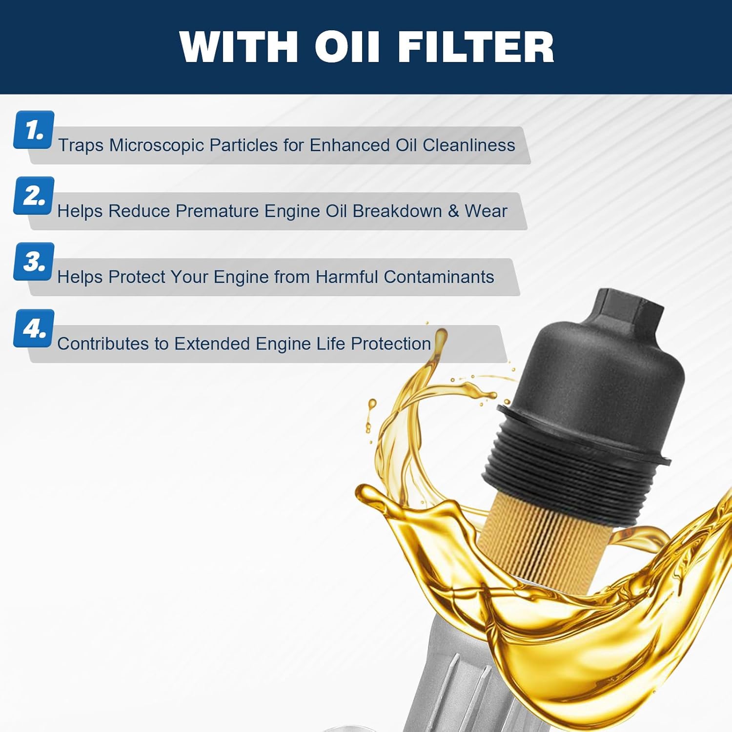 926-959 Aluminum Oil Filter Housing Oil Cooler Compatible with 2011-2024 Dodge Challenger Charger Caravan Journey Chrysler 200 300 Town Country Jeep Wrangler Grand Cherokee Ram 1500 2500 3500 926-876